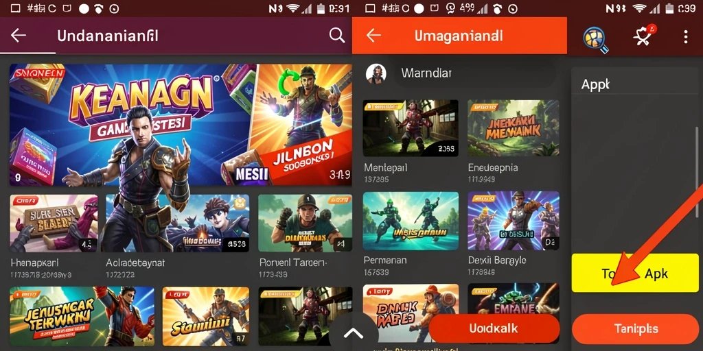 Menampilkan tema slot yang berwarna-warni.